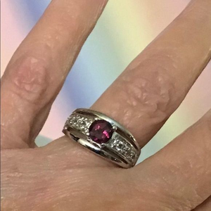 Sterling‎ Silver and Rhodolite Garnet Ring